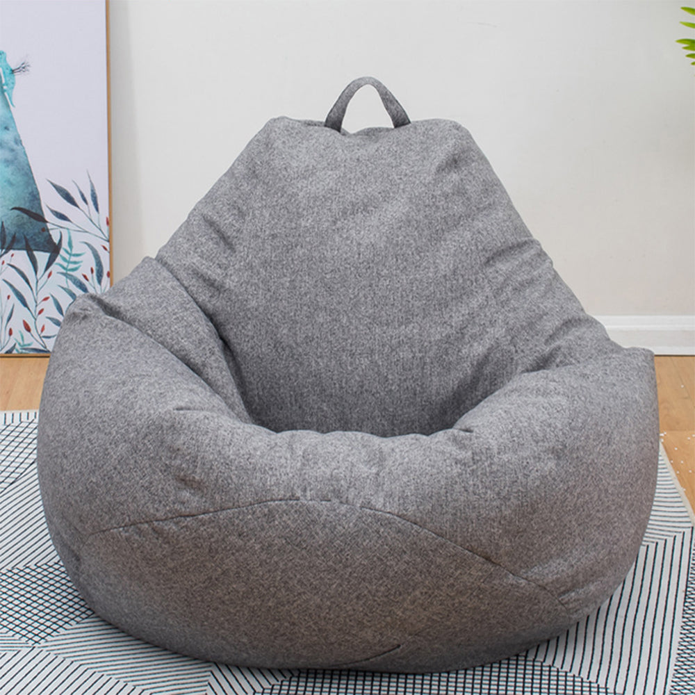 Large Small Lazy Sofa Cover Chair - Linen Cloth Bean Bag Lounger