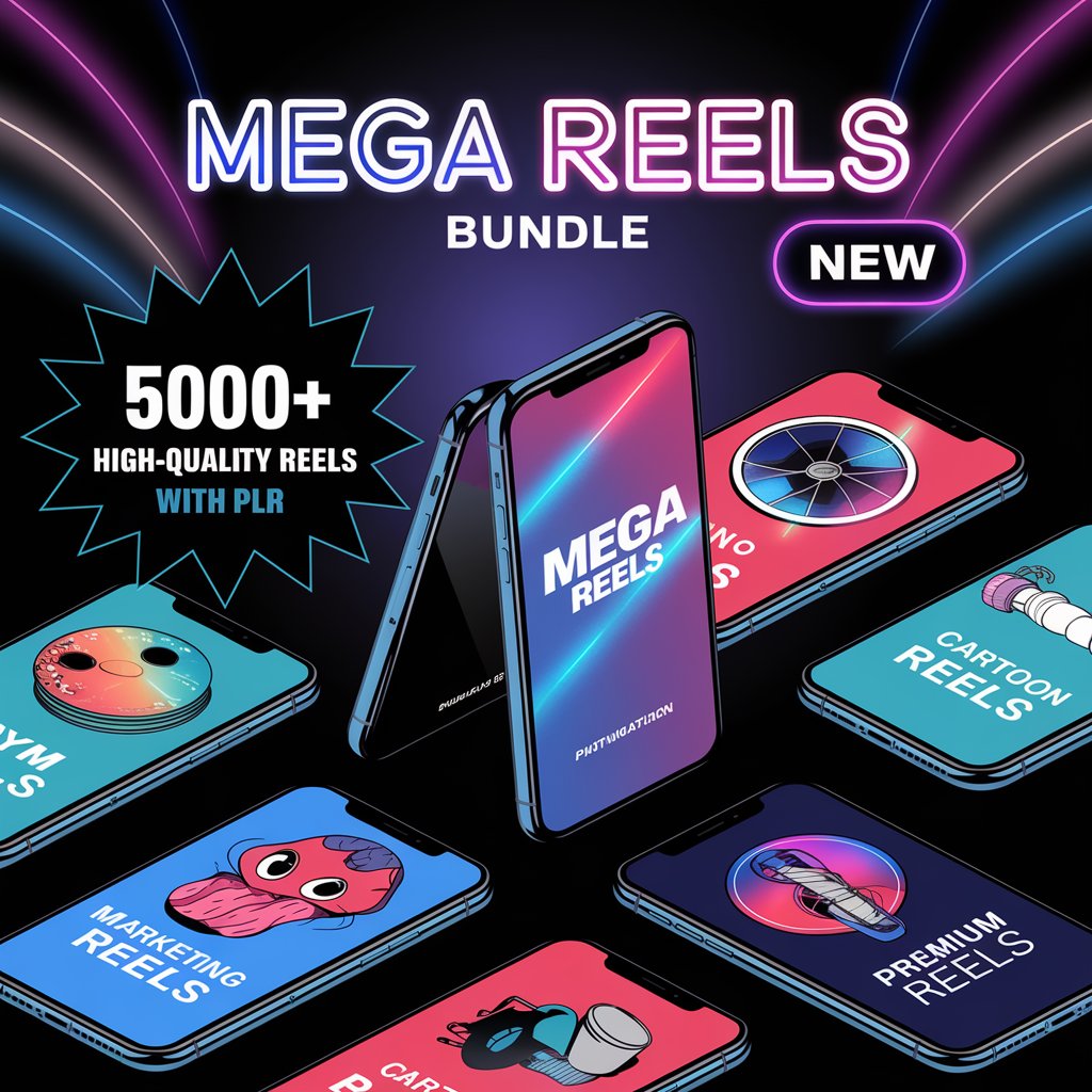 50,000+ Mega Digital Reels Bundle – Gym Motivation, Facts, AI Reels & More